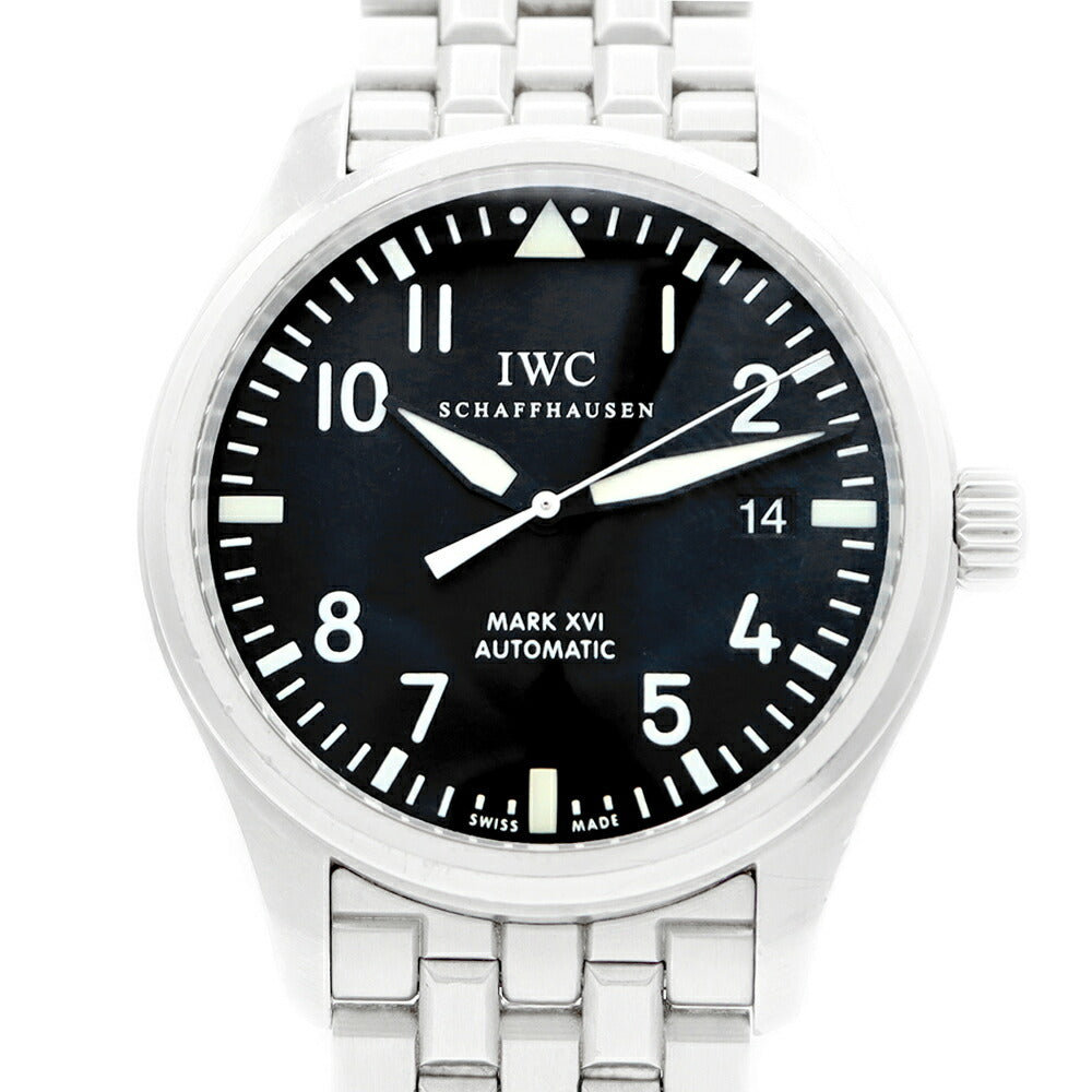 内部点検済 IWC インターナショナルウォッチカンパニー パイロットウォッチ マークXVI IW325504 デイト 黒 ブラック  SS ステンレス メンズ  自動巻き マーク16【6ヶ月保証】【腕時計】【中古】