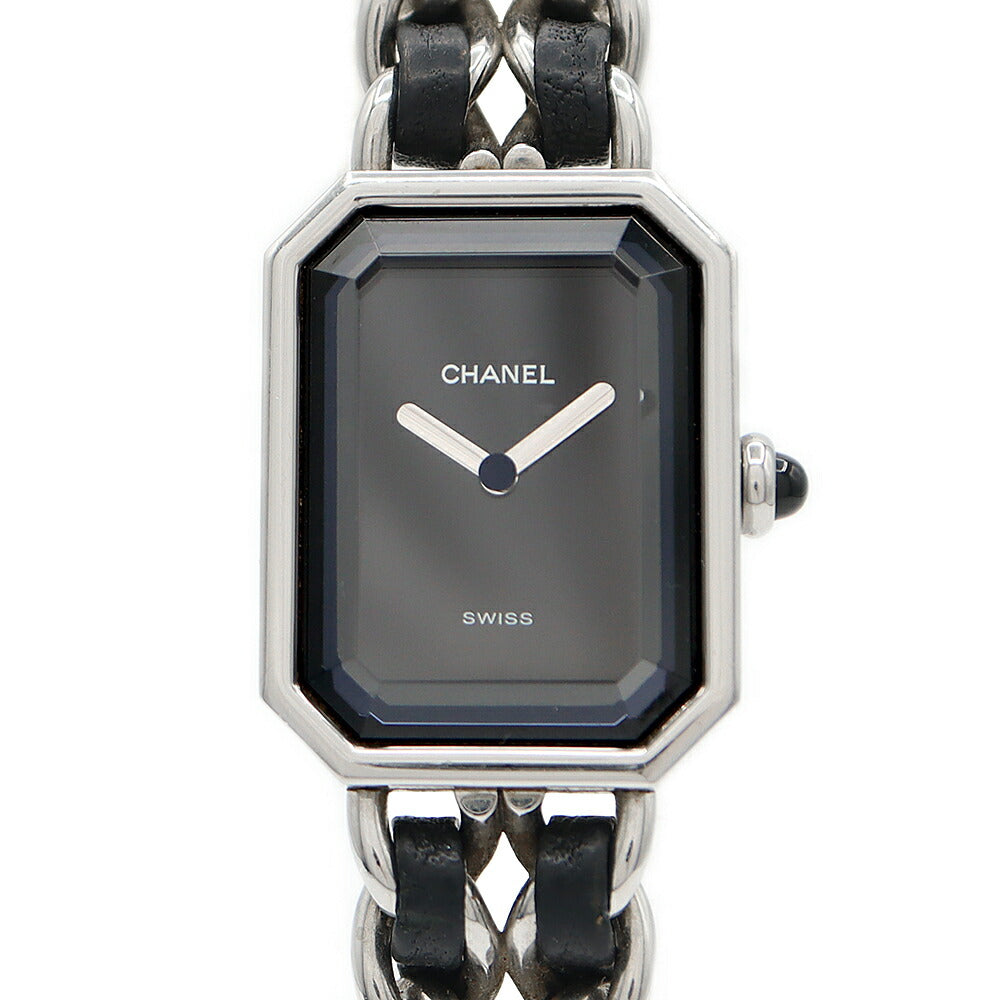 電池交換済 CHANEL シャネル プルミエール Sサイズ H0451 黒 ブラック SS ステンレス レディース クォーツ【6ヶ月保証】【腕時計】【中古】