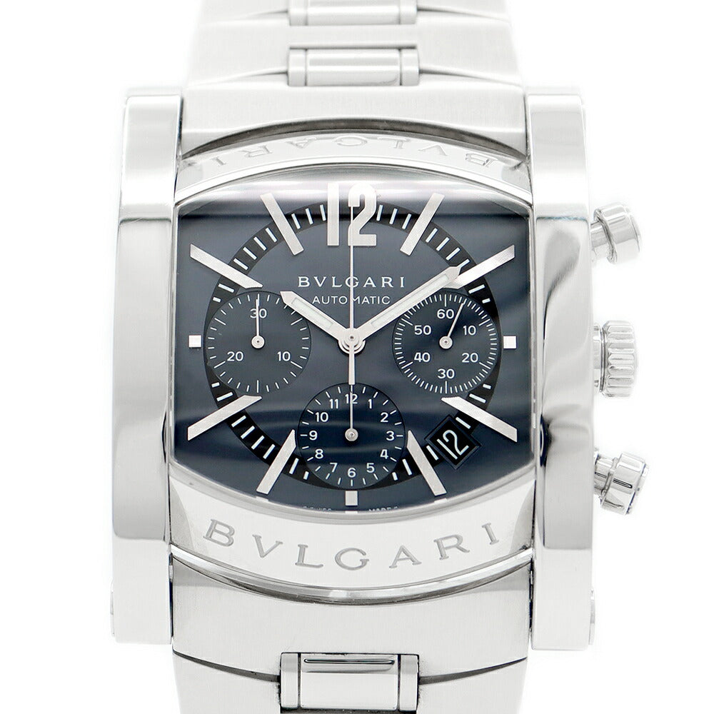 BVLGARI Bulgari Ashoma Chronograph AA48SCH Date Gray SS Stainless Men's Automatic Wind [6 months warranty] [Watch] [Used]