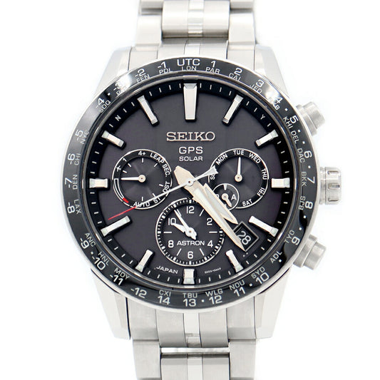 SEIKO Seiko Astron GPS Chronograph 5x53-0AB0 SBXC003 Day Dual Time Power Reserve Gray Ceramic TI Titan Men's Solar Radio Quartz [6 months warranty] [Watch] [Used]