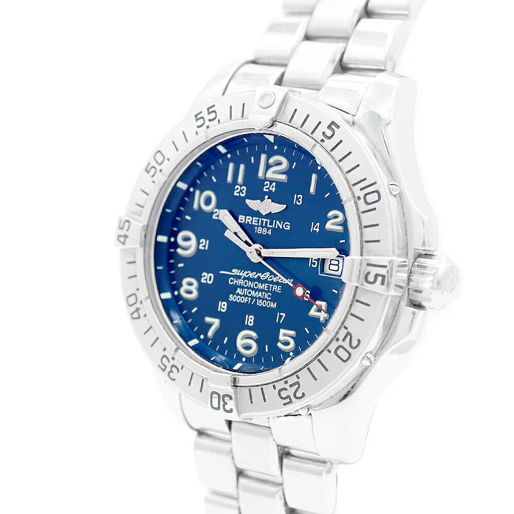 Inspection BREITLING BREITLING Breitling Super Ocean A17360 Date 1500m Waterproof Blue Blue SS Stainless Men Automatic Wind [6 months warranty] [Watch] [Used]