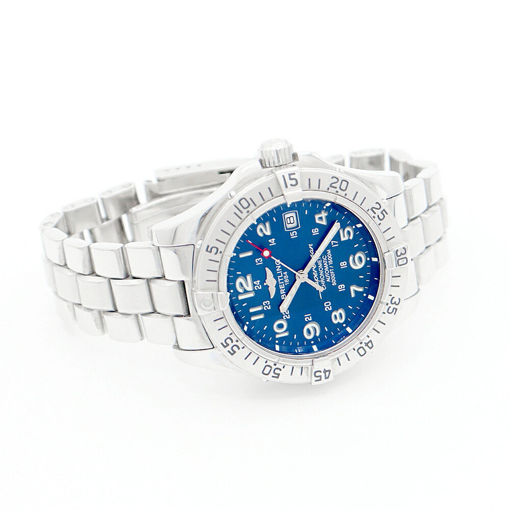 Inspection BREITLING BREITLING Breitling Super Ocean A17360 Date 1500m Waterproof Blue Blue SS Stainless Men Automatic Wind [6 months warranty] [Watch] [Used]