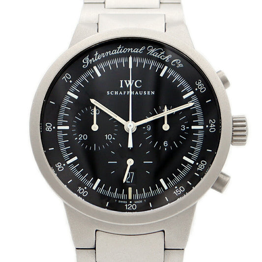 電池交換済 IWC インターナショナルウォッチカンパニー GST クロノグラフ IW372701 デイト スモールセコンド 黒 ブラック TI チタン メンズ クォーツ 【6ヶ月保証】【腕時計】【中古】