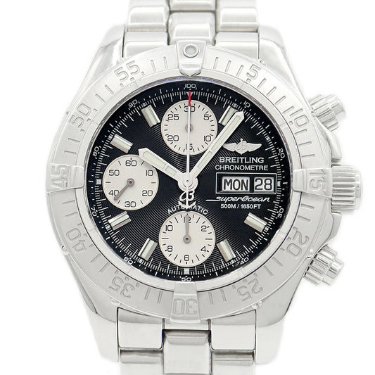 BREITLING Breitling Super Ocean Chronograph A13340 Day Date 500m Waterproof Gyoche Black Black White SS Stainless Men Automatic winding [6 months warranty] [Watch] [Used]