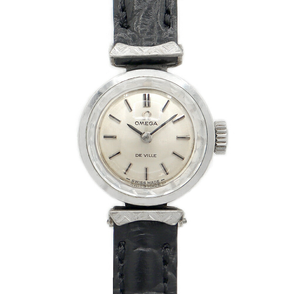 OMEGA オメガ DeVille デビル カットガラス Cal.485 511.286 17石 シルバー SS ステンレス レディース 手巻き アンティーク ヴィンテージ デヴィル【腕時計】【中古】