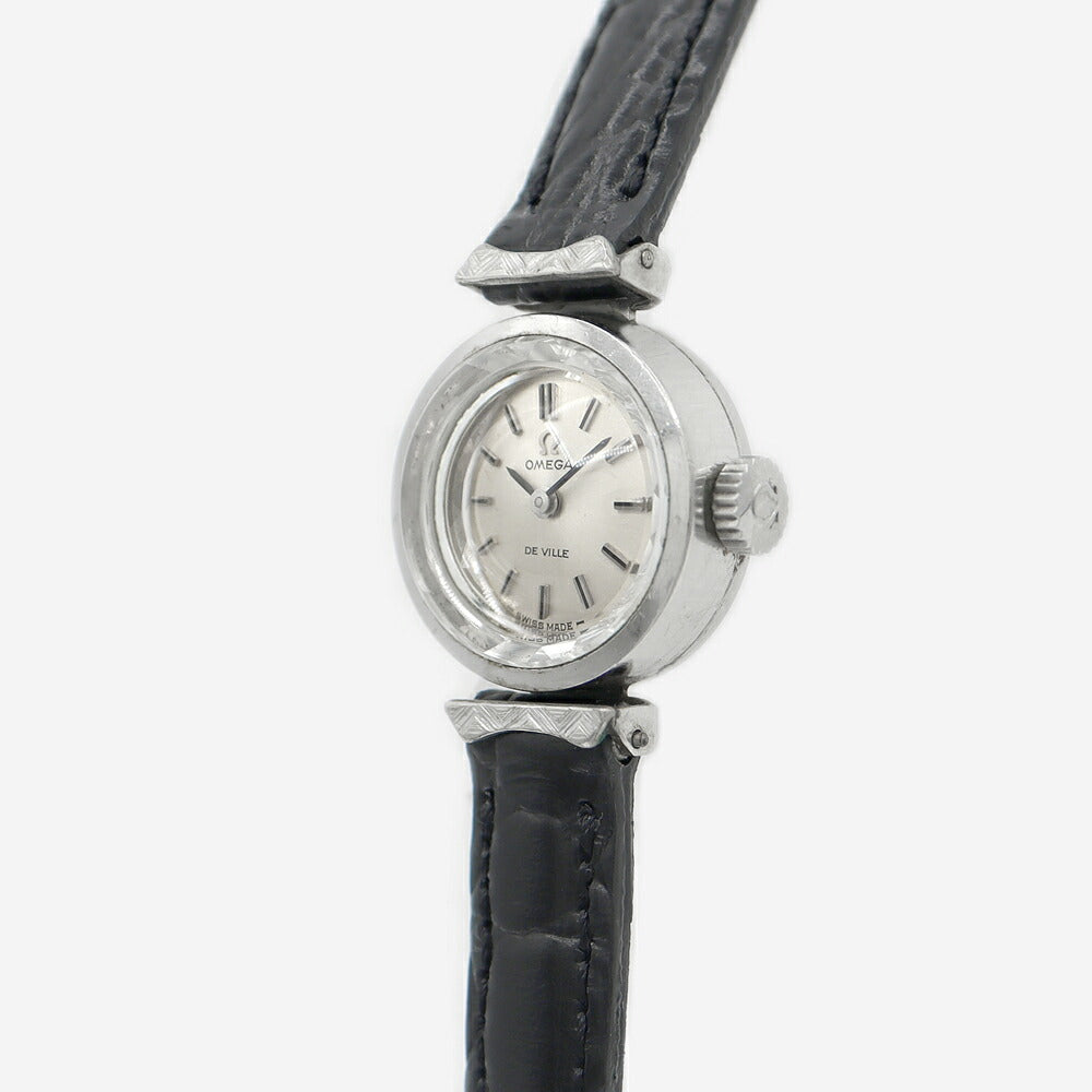 OMEGA オメガ DeVille デビル カットガラス Cal.485 511.286 17石 シルバー SS ステンレス レディース 手巻き アンティーク ヴィンテージ デヴィル【腕時計】【中古】