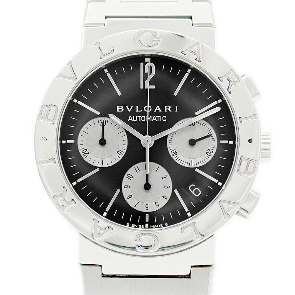 BVLGARI Bulgari Bulgari Bulgari Bulgari BB38SSCH Chronograph Date Black Black SS Stainless Men Automatic Wind [6 months warranty] [Watch] [Used]