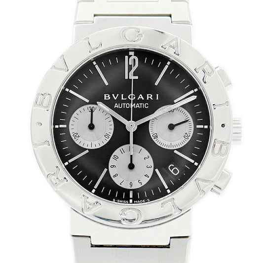 BVLGARI Bulgari Bulgari Bulgari Bulgari BB38SSCH Chronograph Date Black Black SS Stainless Men Automatic Wind [6 months warranty] [Watch] [Used]