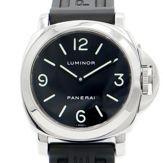 内部点検済 PANERAI パネライ LUMINOR ルミノール ベース PAM00112 F番 44mm 黒 ブラック SS ステンレス 純正ベルト 純正尾錠 メンズ 手巻き【6ヶ月保証】【腕時計】【中古】