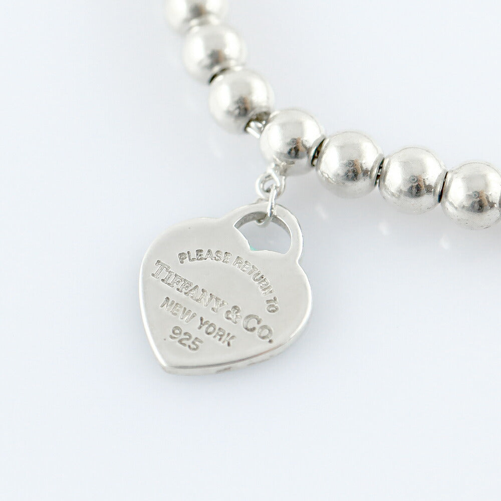 TIFFANY & CO. Tiffany Rett Tit Tit Funny Mini Heart Tag Bead Beads Beads Beads Bead Charm Silver SV925 Bangle Ladies [Jewelry] [Used]