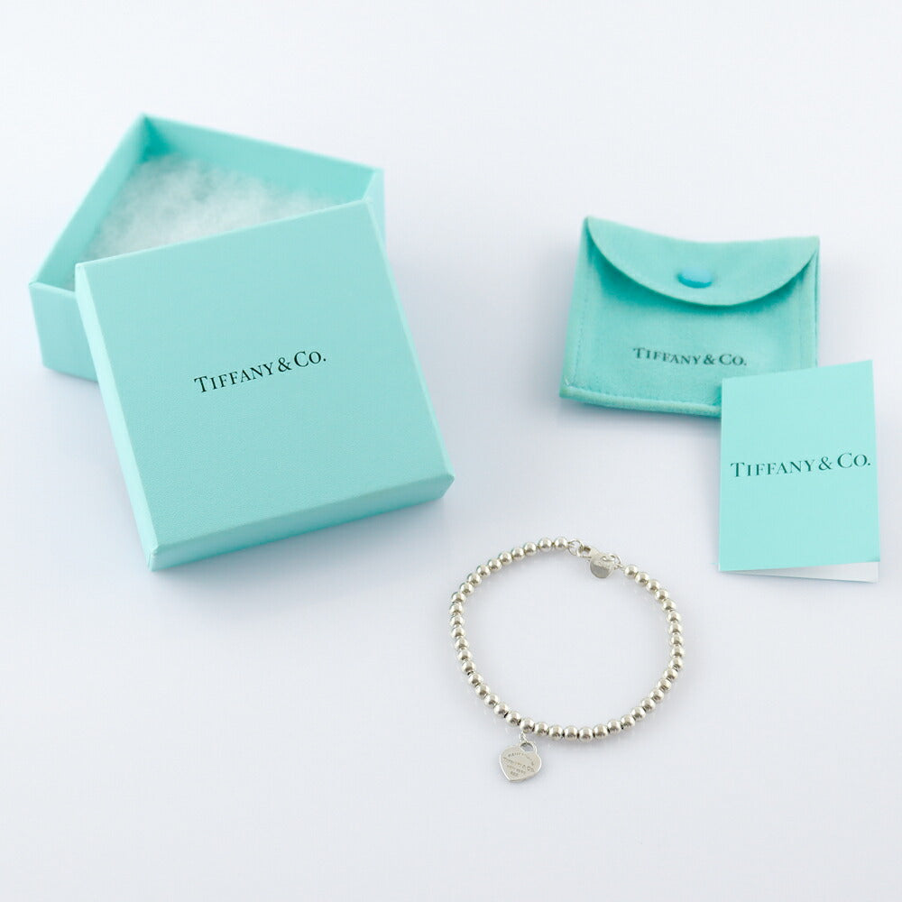 TIFFANY&Co. ティファニー リターントゥティファニー ミニ ハート タグ ビーズ ブレスレット ブルーチャーム シルバー SV925 バングル レディース【ジュエリー】【中古】