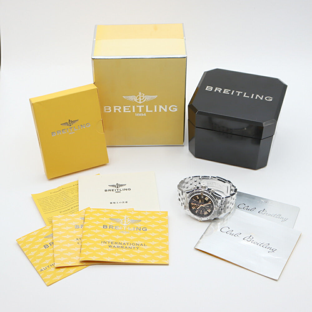 BREITLING ブライトリング クロスウィンド ビコロ B13355 B149B44PA レーシング クロノグラフ デイト 100m防水 黒 ブラック SS ステンレス YGP イエローゴールド コンビ メンズ 自動巻き【6ヶ月保証】【腕時計】【中古】