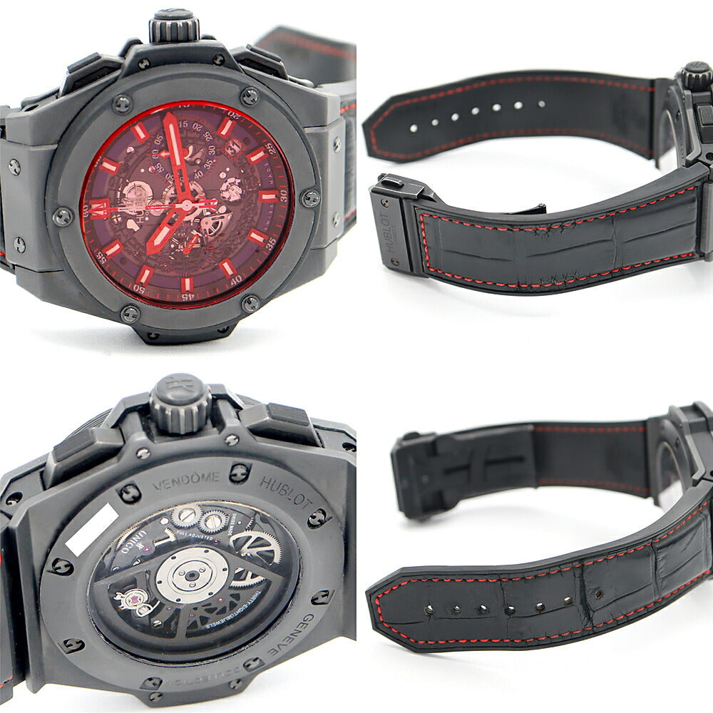 HUBLOT Ubr King Power Unic red Magic 701.ci.1123.GR Chronograph Date Skeleton Red Black Black Ceramic Titan Genuine Belt Genuine Back Men's Automatic Wind [6 months Guarantee] [Watch] [Used]