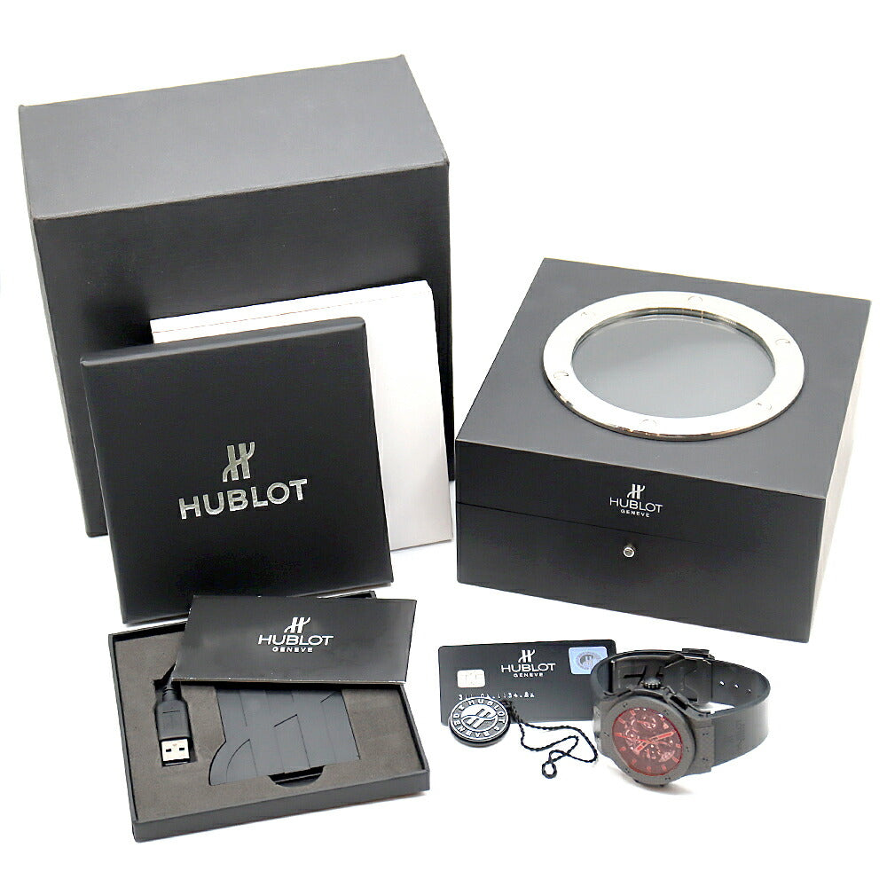 Inspection HUBLOT Uburo Big Bang Bang Aeroban Red Magic Carbon 311.QX.1134.RX Chronograph Date Black Black Skeleton Carbon Genuine Belt Genuine Back Men's Automatic Wind