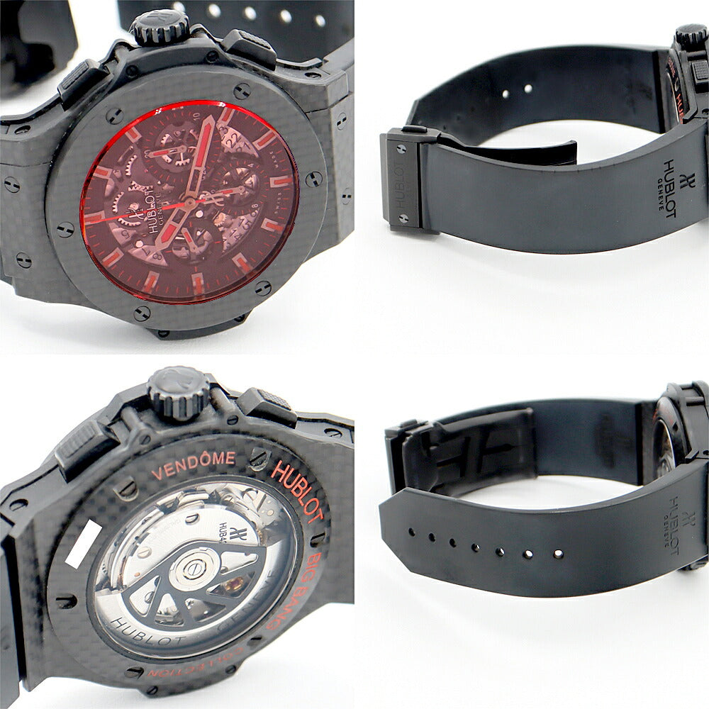 Inspection HUBLOT Uburo Big Bang Bang Aeroban Red Magic Carbon 311.QX.1134.RX Chronograph Date Black Black Skeleton Carbon Genuine Belt Genuine Back Men's Automatic Wind