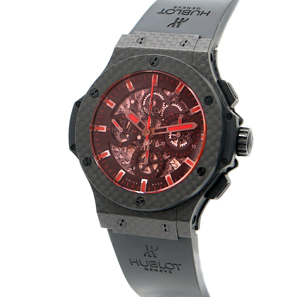 Inspection HUBLOT Uburo Big Bang Bang Aeroban Red Magic Carbon 311.QX.1134.RX Chronograph Date Black Black Skeleton Carbon Genuine Belt Genuine Back Men's Automatic Wind