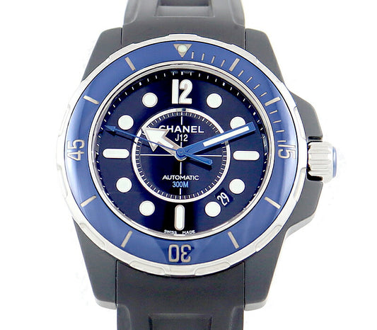 CHANEL Chanel J12 Marine 42mm H2559 Date Black Blue Blue Blue SS Ceramic Genuine Rubber Belt Men's Automatic Wind [6 months warranty] [Watch] [Used]