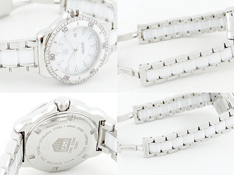 Battery replacement TAG HEUER Tag Hoier Formula 1 WAH1313 Diamond Bezel 12P Diamond Date White Ceramic SS Stainless Ladies Quartz Formula 1 [6 months warranty] [Watch] [Used]
