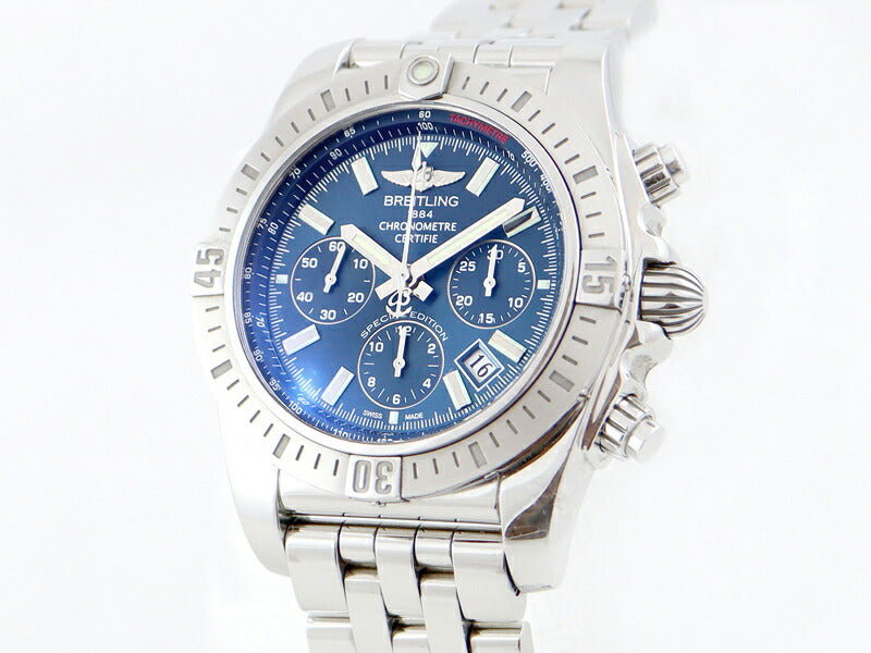 Inspection BREITLING BREITLING Breitling Chrono Matt 44 AB0115 Special Edition JSP Japan Limited Chronograph Navy SS Stainless Steel Automatic Wind [6 months warranty] [Watch] [Used]