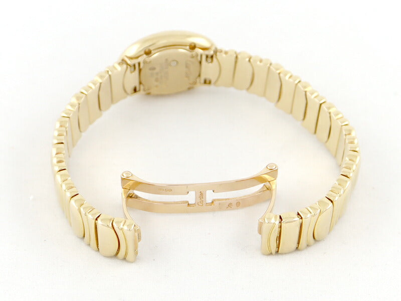 Cartier Cartier Cartier Cartier Mini Benuir W15109D8 White White Ivory K18 Y G Yellow Gold Golden Women's Quartz [6 Month Wants] [Watch] [Used]