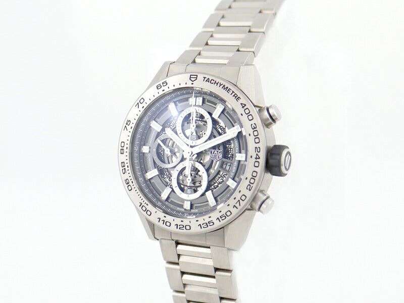 TAG HEUER Taghoier Carrella Calibur Huoyer 01 CAR2A8A BF0707 Date Chronograph Titan Graph Skeleton Men's Automatic Wind [6 months warranty] [Watch] [Used]