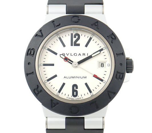 BVLGARI Bulgari Aluminum AL38TA Date Silver Aluminum Genuine Rubber Belt Genuine Buckle Men Automatic Wind AL38A [6 months warranty] [Watch] [Used]