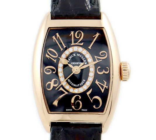 内部点検済 FRANCK MULLER フランクミュラー トノーカーベックス 1750 SC AT FO REL CO 1R LTD 30本限定 黒 ブラックギョーシェ ダイヤ K18PG ピングゴールド 金無垢 レディース 自動巻き 【6ヶ月保証】【中古】【腕時計】