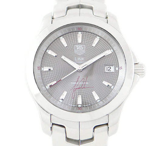 TAG HEUER Tag Hoier LINK Link Tiger Woods WJF2113 BA0570 5500 Limited Date Silver Gray SS Stainless Men Automatic Wind [6 months warranty] [Watch] [Used]