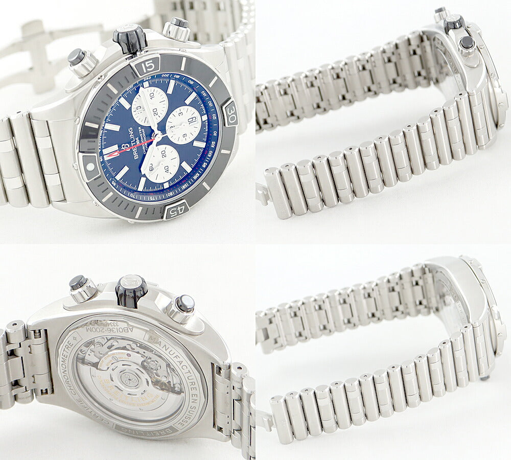 ほぼ新品 内部点検済 BREITLING スーパークロノマット B01 クロノグラフ 44 200m防水 デイト AB0136251B1A1 黒 ブラック SS ステンレス セラミック 自動巻き【6ヶ月保証】【腕時計】【中古】