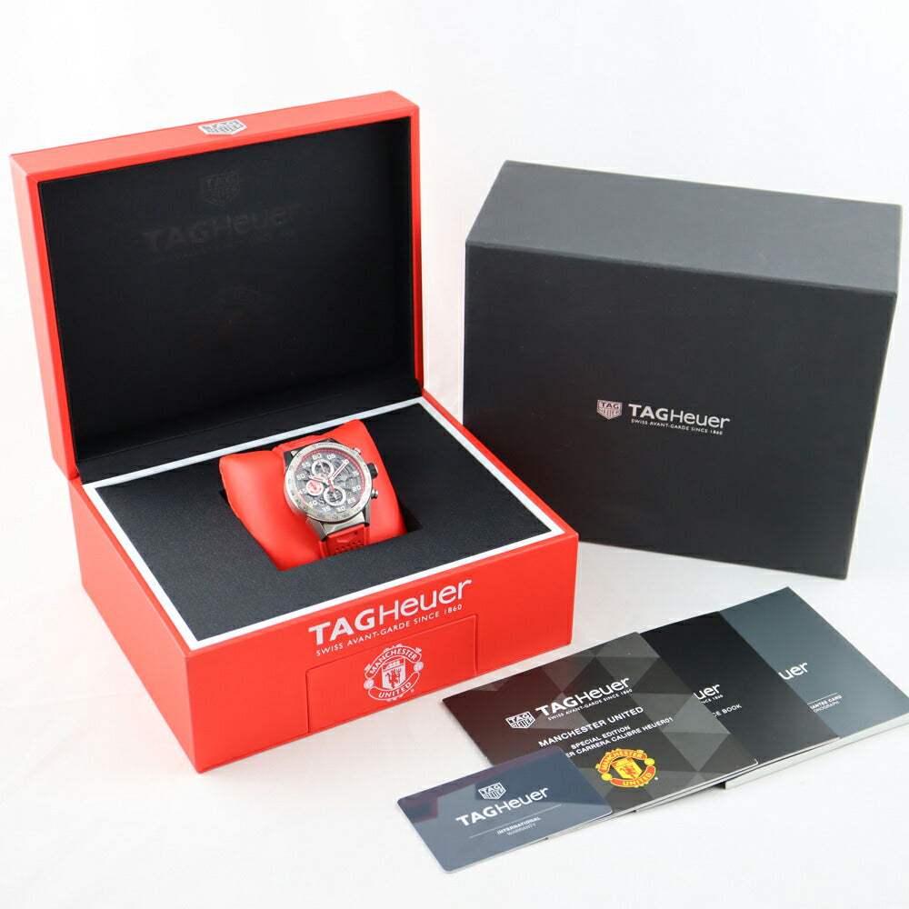 Inspector Tag HEUER Tag Heuer Tag Hey Carrella Caliber Caliver II 01 Manchester United Special Edition Limited Product CAR201M FT6156 Date Chronograph SS Stainless Steel Skeleton Men's Automatic Wind [6 months warranty] [Used]