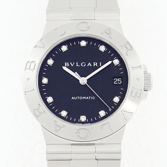 Inspector BVLGARI Bulgali Diagano Sports LCV35S 11P Diamond Date Black Black SS Stainless Men Automatic Wind [6 months warranty] [Watch] [Used]