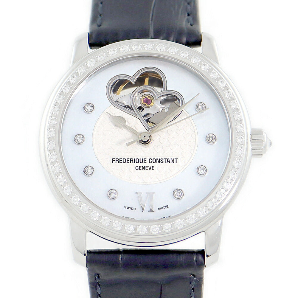 Frederique Consant Frederick Constant Maniphikuture Heart Beat FC303/310X2P4/5/6 SS Stainless steel White Shell Diamond Bezel 8P Diamond Genuine Diamond Ladies Automatic Wind [6 months warranty] [Watch] [Used]