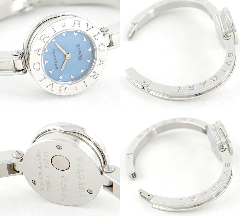 Battery replacement BVLGARI Bulgari B-ZERO1 Beezero One BZ22S Blue Shelled SS Stainless Ladies Quartz Bangle Watch [6 months warranty] [Watch] [Used]