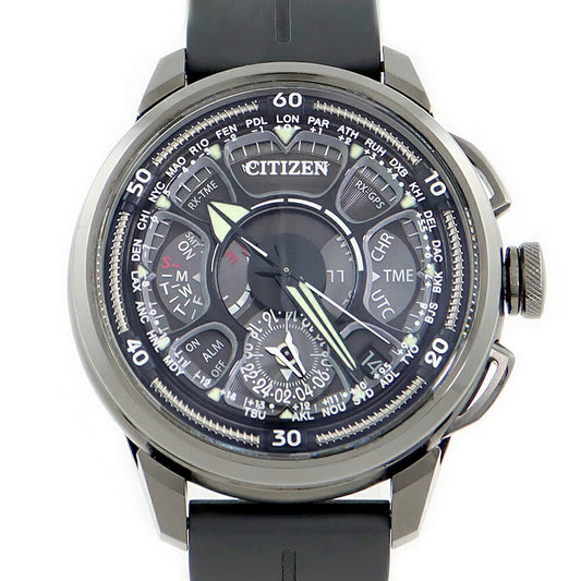 CITIZEN シチズン サテライトウェーブ クロノグラフ GMT 1500本限定 F990 CC7005-16F デイト グレー チタン 電波ソーラー メンズ SATELLITE WAVE 【6ヶ月保証】【腕時計】【中古】