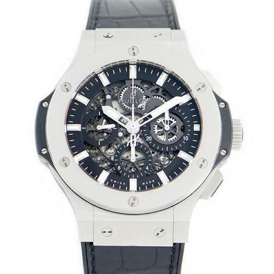 Inspector Hublot HUBLOT Ublo Big Bang Aeroban Steel 311.SX.1170.GR 44mm Chronograph Date Skeleton Black Black SS Men's Automatic Big Bang [6 months warranty] [Watch] [Used]