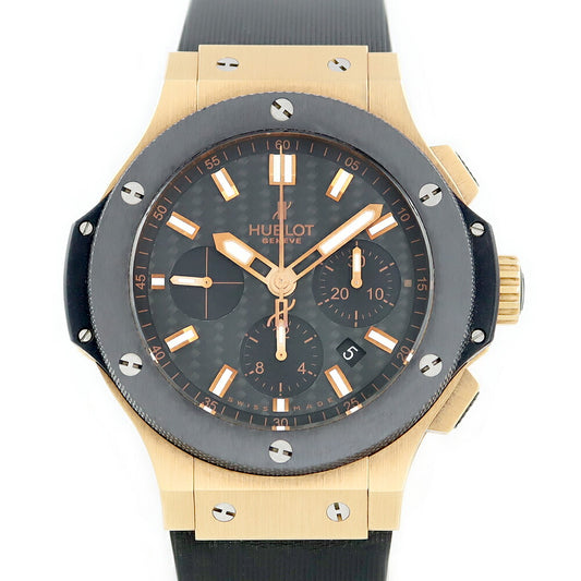 HUBLOT ウブロ ビックバン エボリューション 301.PM.1780.RX 44mm クロノグラフ デイト ブラック 黒 K18RG レッドゴールド 金無垢 セラミック メンズ 自動巻き ビッグバン【6ヶ月保証】【腕時計】【中古】