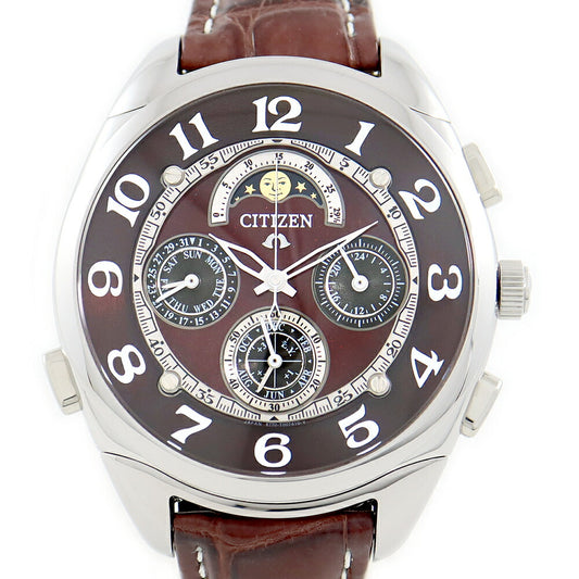 CITIZEN Citizen Campanola Campanola Grand Completion 300 Limited 6770-T004474 Deep Scarlet Red Brown Bordeaux Brown Bordeaux SS Stainless Steel Genuine Belt Genuine Bell Moon Phase Calendar Men's Quartz [6 months warranty] [Watch]