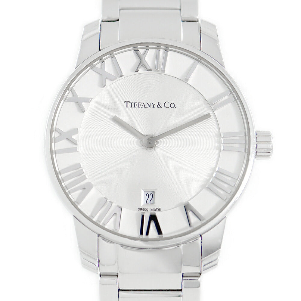 Battery replacement TIFFANY & CO. Tiffany Atlas 2 Hand 29mm 34875995 Roman Index White White White SS Stainless Ladies Quartz Dome [6 months warranty] [Watch] [Used]