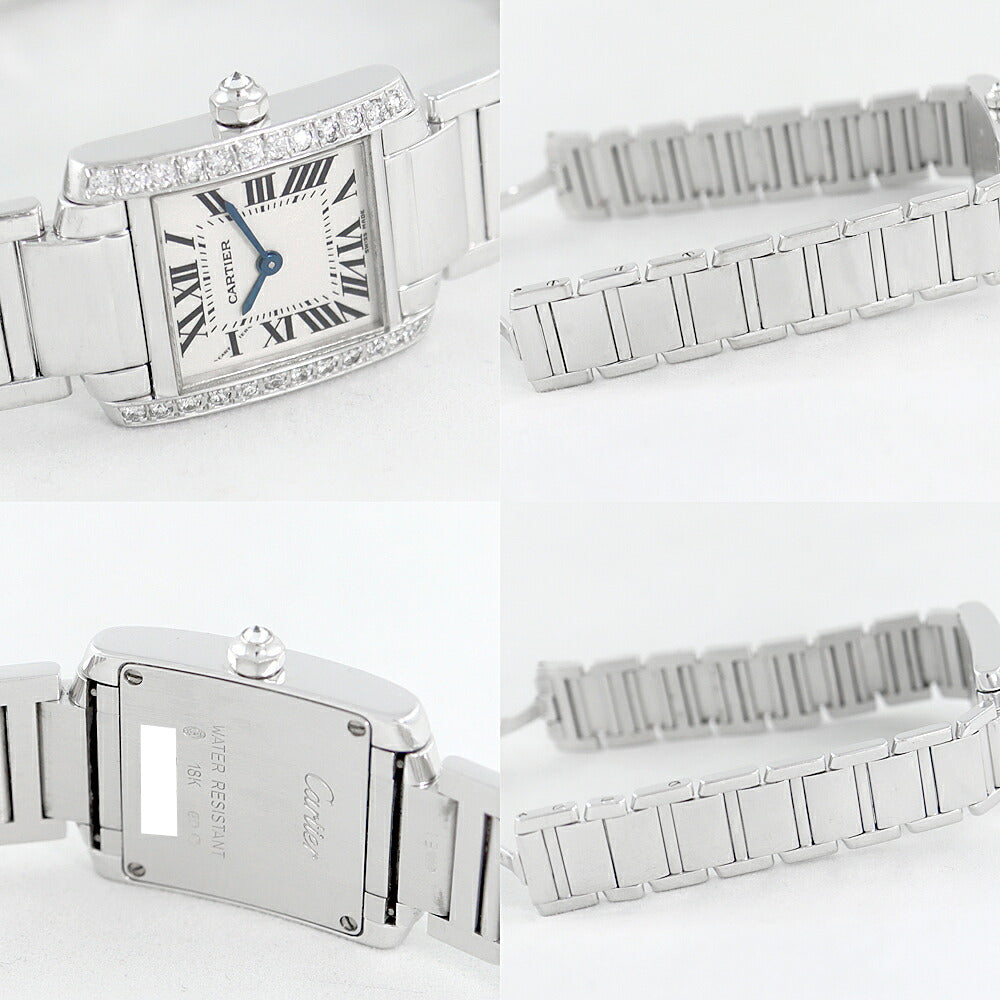 Cartier Cartier Cartier Cartier tank Franchasia SM WE1002S3 2403 Diamond bezel diamonds ivory white white K18WG White gold golden golden ladies after diamond quartz [6 months warranty] [Used]