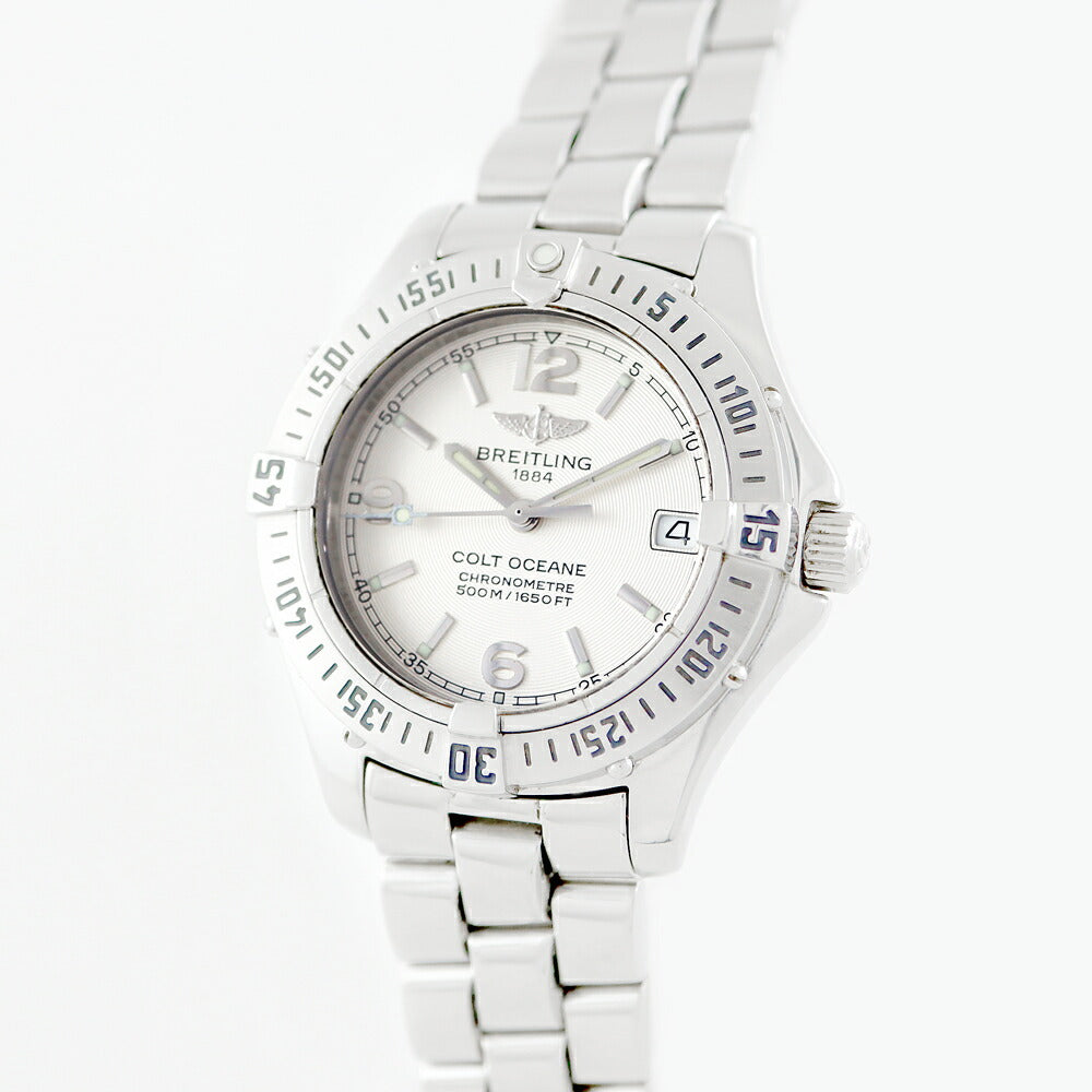 BREITLING BREITLING Breitling Colt Ocean A77350 Date 500m Waterproof Silver SS Stainless Quartz Ladies [6 months warranty] [Watch] [Used]