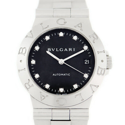 BVLGARI Bulgari Diagano Sports LCV35S 11p Diamond Date Black Black SS Stainless Men Automatic Wind [6 months warranty] [Watch] [Used]