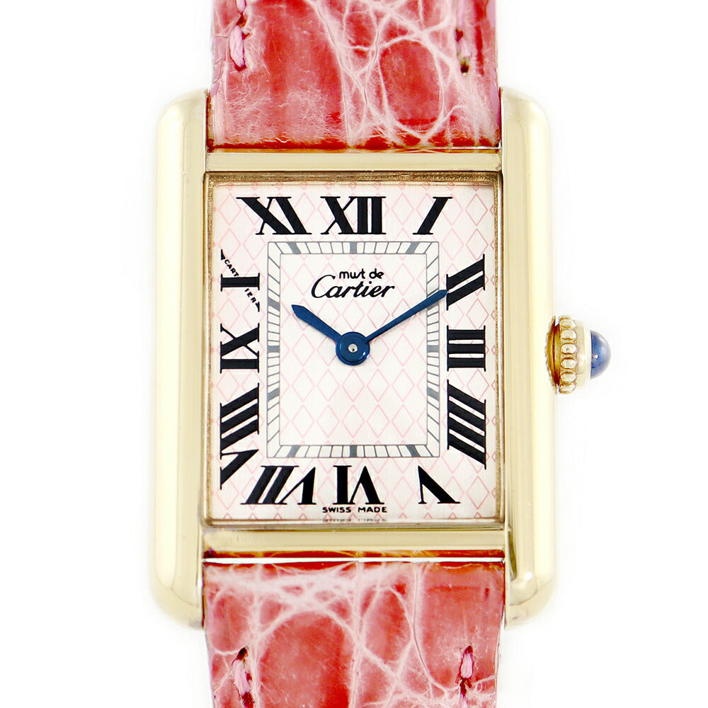 Cartier Cartier Cartier Cartier Mast Tank Vermille Aquarino 4500 Limited 2415 W1018687 Silver Pink lattice pattern SV925 Yellow Gold Ladies Quartz [6 months warranty] [Watch] [Used]