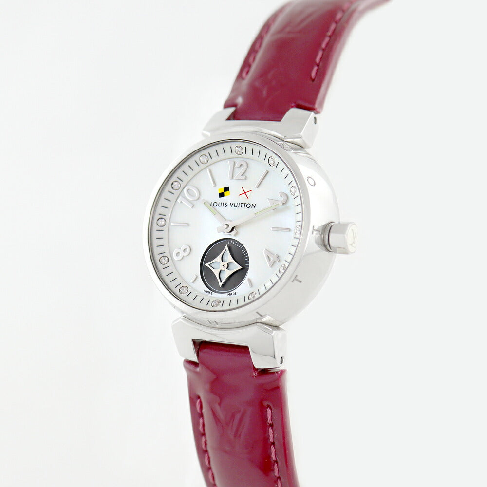 LOUIS VUITTON Tambour Lovely Cup PM Q12M0 Diamond White Shell Dial