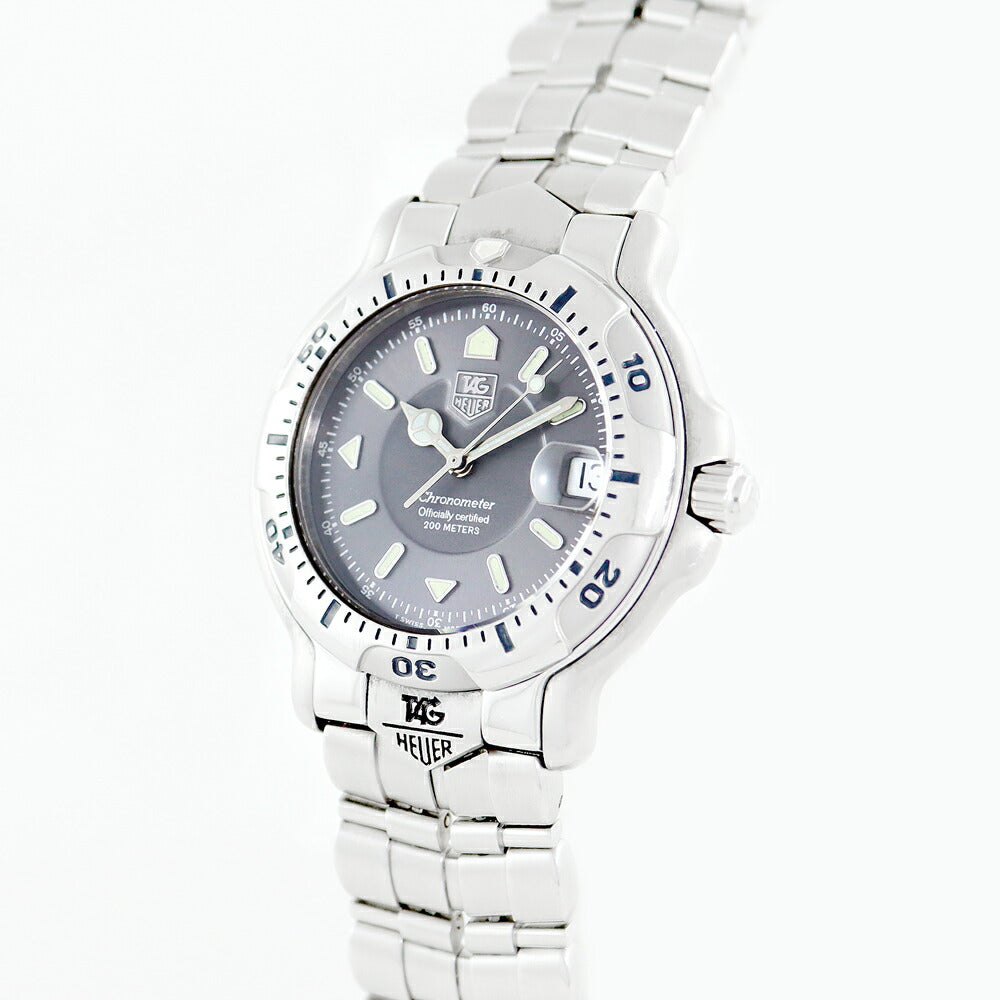 TAG HEUER Tag Hoier 6000 Series Chronometer WH5112-K1 Date 200m Waterproof Gray SS Stainless Men Automatic Wind [6 months warranty] [Watch] [Used]