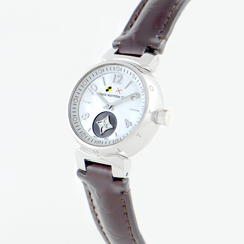 LOUIS VUITTON Tambour Lovely Cup PM Q12M0 Diamond White Shell Dial