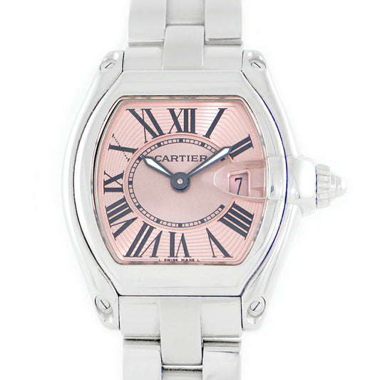 Cartier Cartier Cartier Roadster SM W62017V3 2675 Date Pink SS Ladies Quartz [6 months warranty] [Watch] [Used]