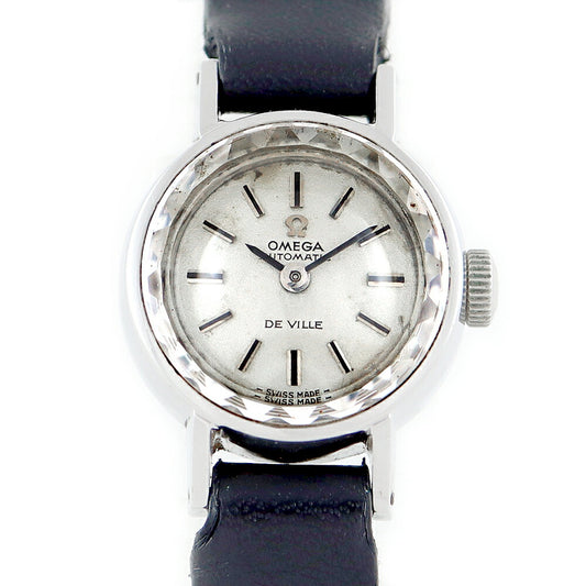 Rare product OMEGA Omega Deville Devil 511.166 Cal.485 17 Stone Cut Glass Silver SS Stainless Ladies Hand -wound Antique Vintage [Watch] [Used]