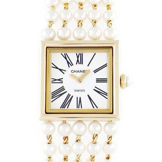 CHANEL Chanel Chanel Mademoiselle Mademoiselle H0007 Pearl Breath M size 22mm White White White White White K18YG Yellow Gold Ladies Quartz [6 months warranty] [Watch] [Used]