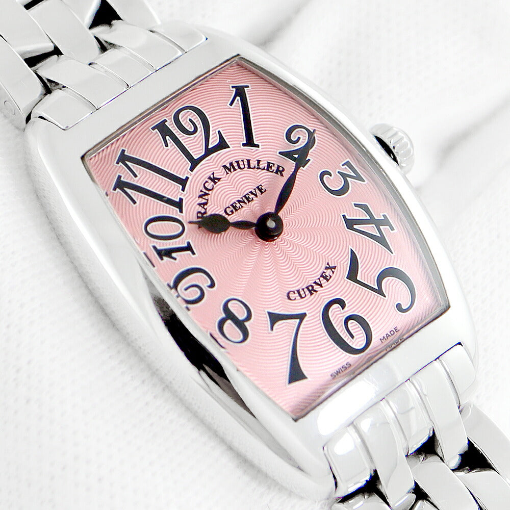 電池交換済 FRANCK MULLER フランクミュラー トノーカーベックス 1752BQZ ピンクギョーシェ SS ステンレス レディース クォーツ 1752QZ【6ヶ月保証】【中古】【腕時計】