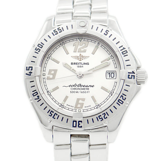 BREITLING BREITLING Breitling Colt -O Curt Shan A57350 Date 500m Waterproof Silver SS Stainless Quartz Ladies [6 months warranty] [Watch] [Used]